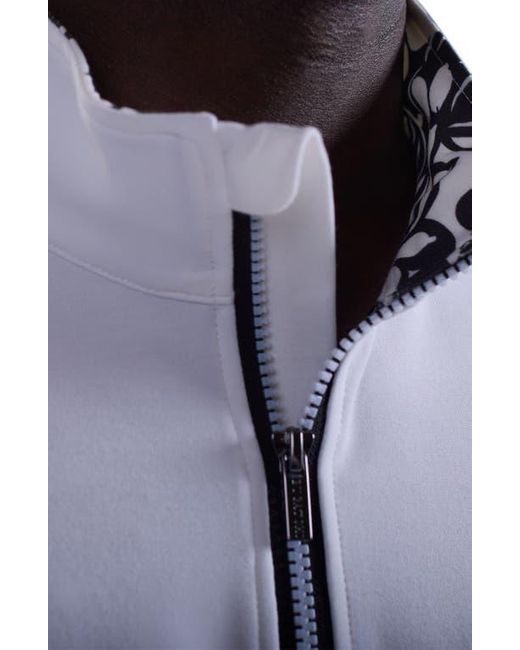 Bugatchi White Solid Quarter Zip Pullover for men