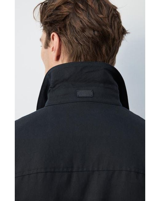 Mango Black Rucked Back Jacket for men