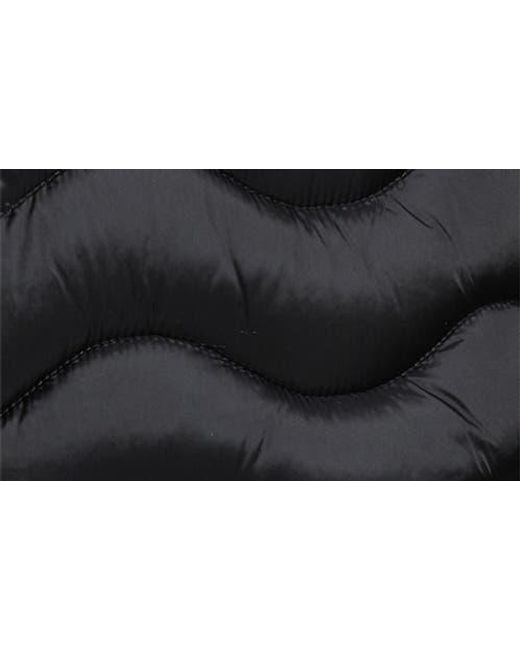 Save The Duck Black Livette Wavy Quilted Water Repellent Puffer Jacket