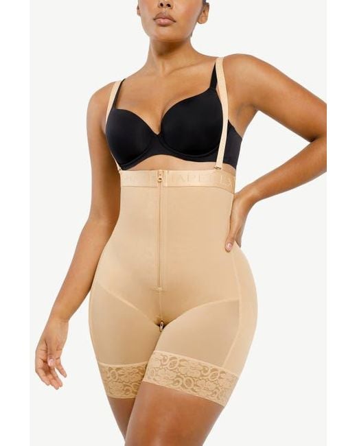 Shapellx Women's Black Firm Tummy Compression Bodysuit Shaper With