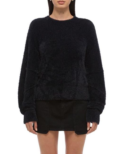Helmut Lang Black Apex Eyelash Faux Fur Sweater