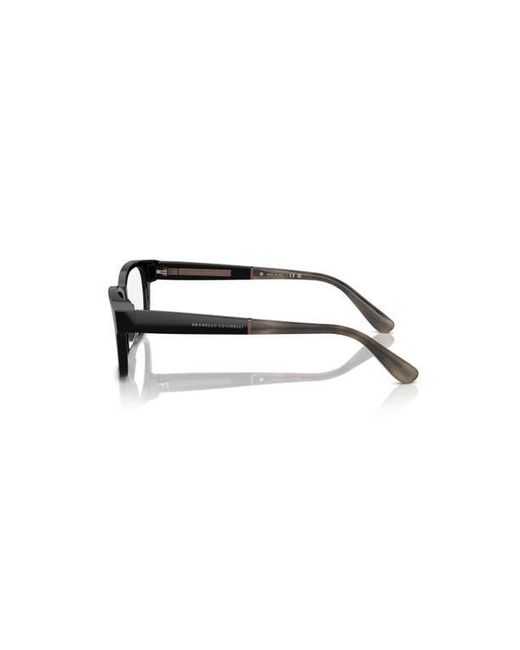 Brunello Cucinelli Black 53Mm Rectangle Optical Glasses