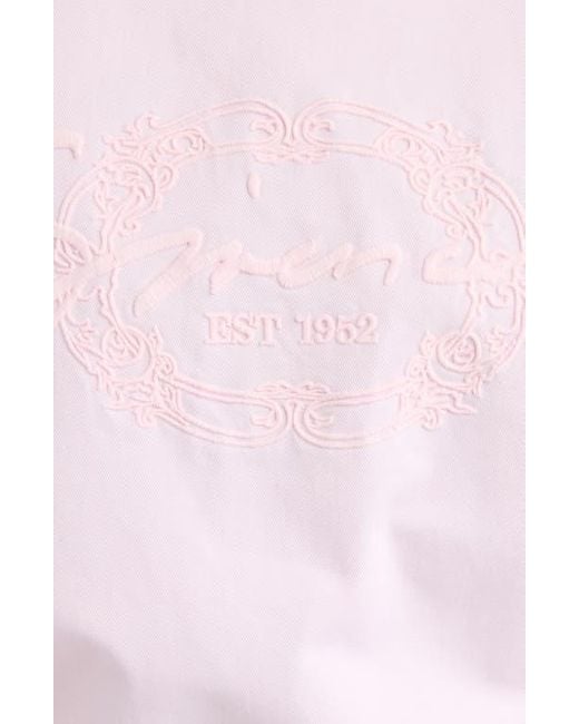 Givenchy Pink Logo Embroidered Crop Bomber Jacket