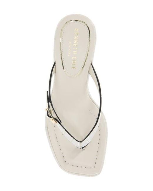 Kenneth Cole White Gillie Kitten Heel Slide Sandal