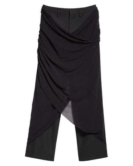 Jean Paul Gaultier Black Sarong Overlay Tailored Pants