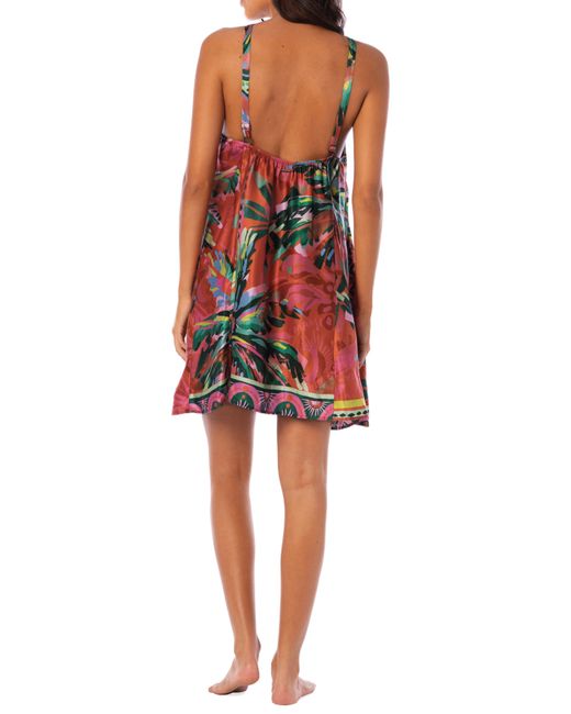 Maaji Red Flame Palms Lusine Cover-up Sundress