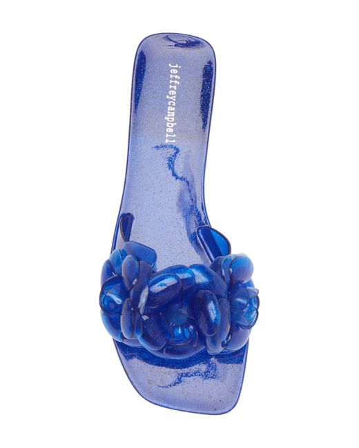 Jeffrey Campbell Blue Floralee Slide Sandal