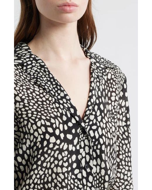 Rag & Bone Black Sade Printed Button-Up Shirt