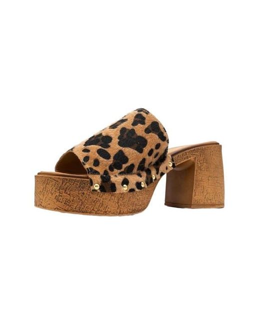 Forever & Always Shoes Brown Pull Leather Platform Mules