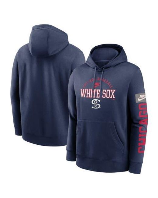 Nike Blue Chicago Sox Cooperstown Collection Splitter Club Fleece Pullover Hoodie for men