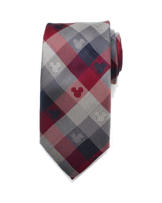 Cufflinks Inc. Multicolor Plaid Mickey Mouse Silk Tie for men