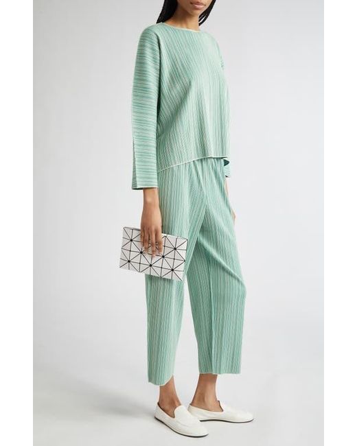 Pleats Please Issey Miyake Green A-Poc Pleated Top