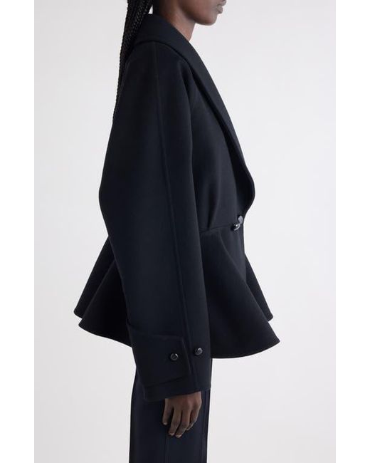 Chloé Black Double Breasted Wool Peplum Jacket
