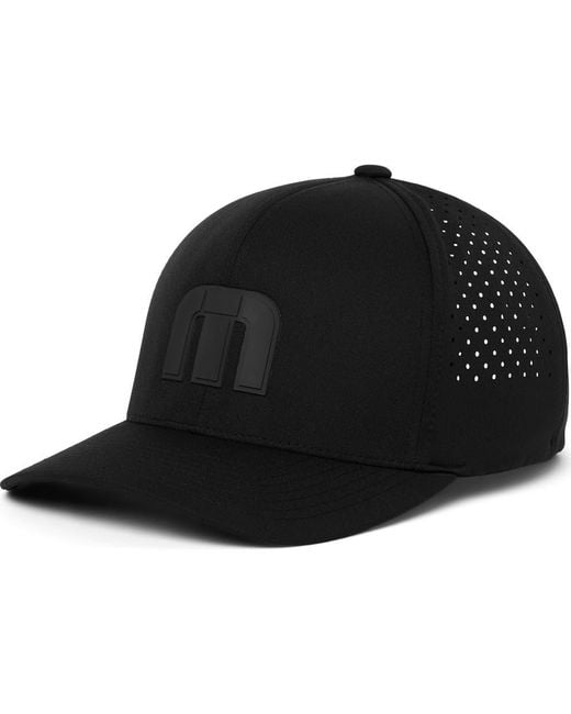 Travis Mathew Black Bahamas Tech Snapback Hat for men