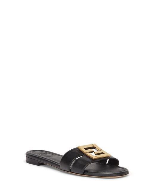 Fendi Black Ffold Slide Sandal