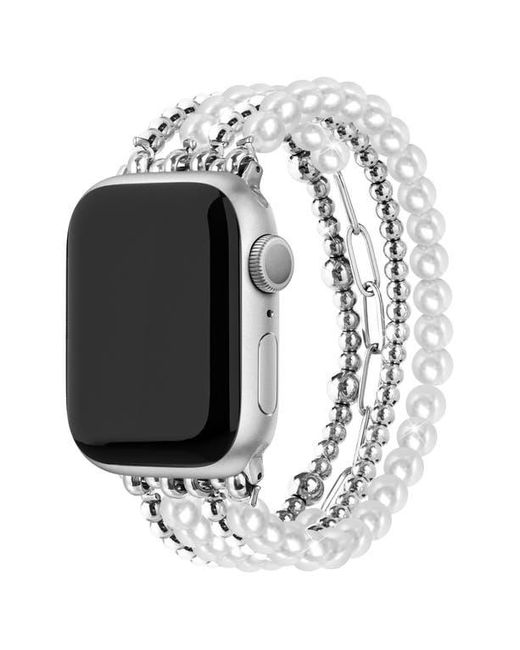 The Posh Tech Metallic Penny Silvertone Beaded Apple Watch Watchband