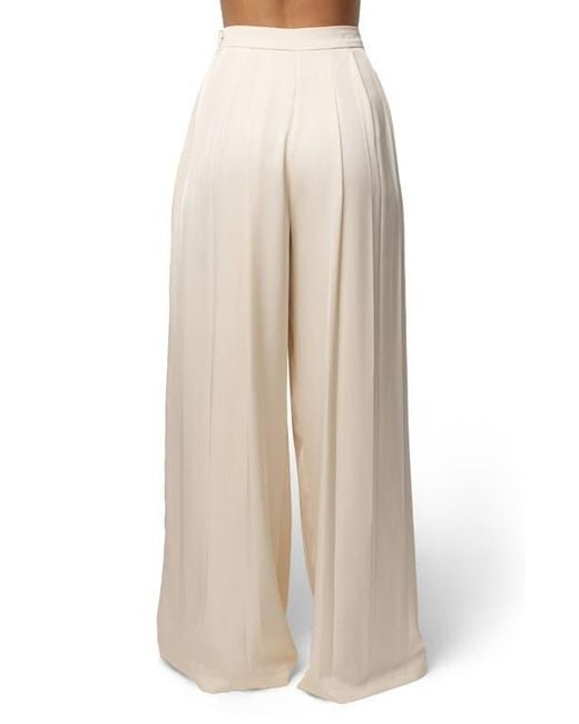 JLUXLABEL Natural Clara Pleated Wide Leg Trousers