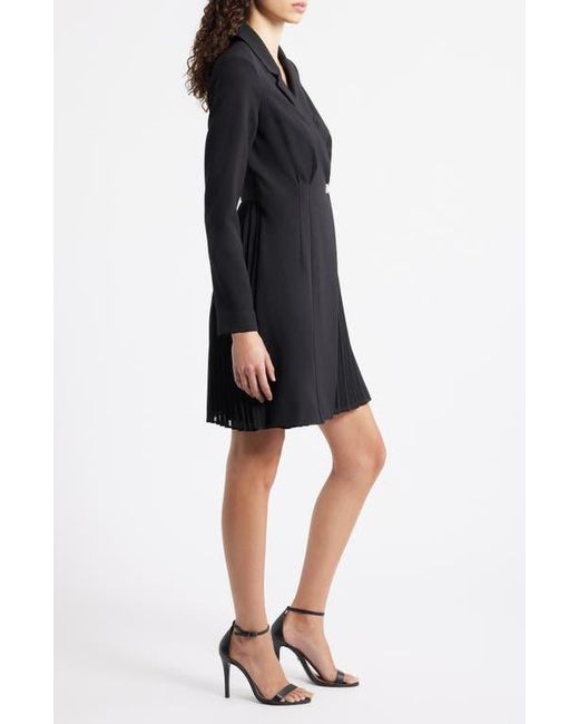 Vince Camuto Rhinestone Detail Long Sleeve Stretch Crepe Dress in Black |  Lyst