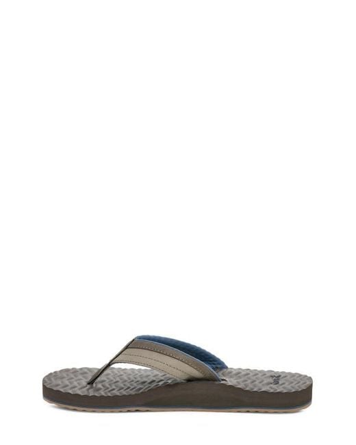 Sanuk Gray Ziggy Plush Flip Flop for men
