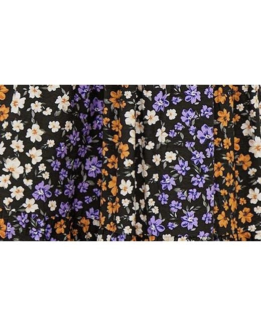City Chic Multicolor Alivia Floral Long Sleeve Tiered Maxi Dress