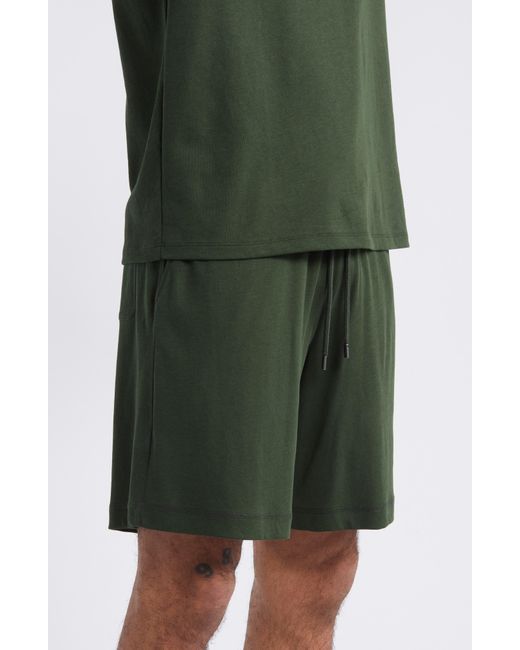 Daniel Buchler Green Drawstring Pajama Shorts for men