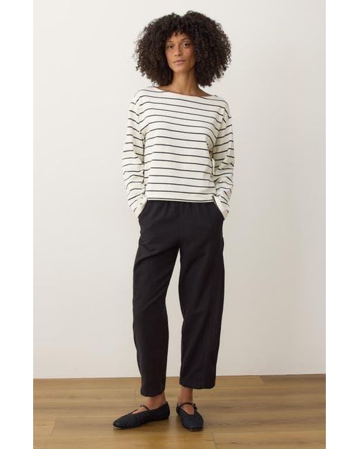Marine Layer Black Jessie Pull-On Barrel Leg Twill Pants