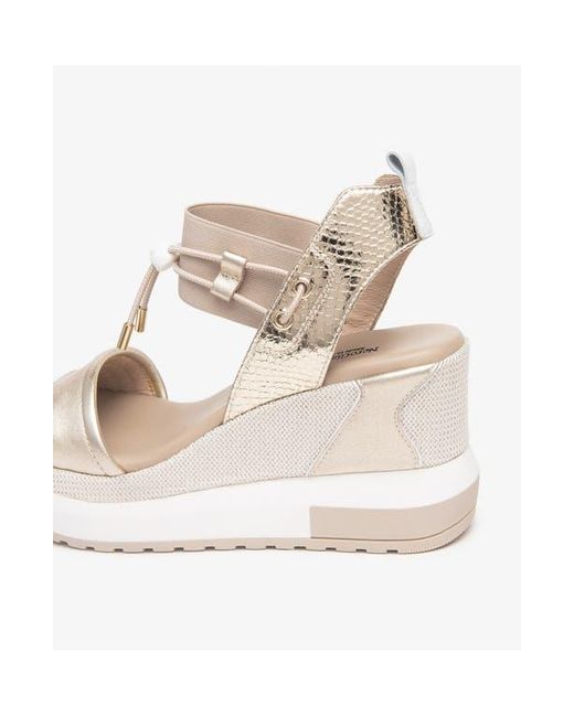 Nero Giardini White Bungee Platform Wedge Sandal