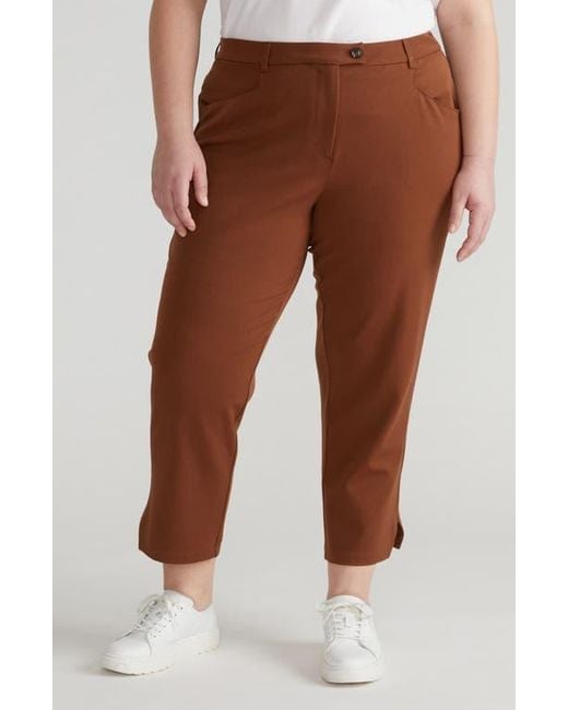 UNIVERSAL STANDARD Brown X Henning All Day Mercer Crop Tapered Leg Pants