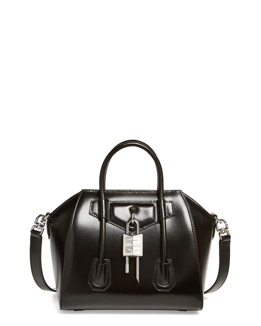 Givenchy Black Mini Antigona Lock Leather Satchel