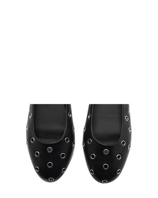 Mango Black Grommet Ballet Flat