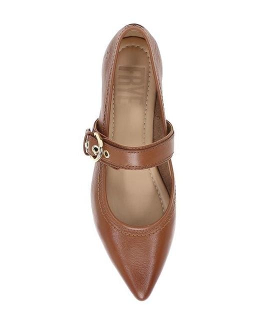 Frye Brown Heather Pointed Toe Mary Jane Flat