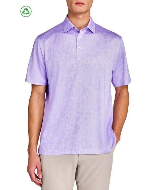 Con.struct Purple Regular Fit Chambray Recycled Performance Golf Polo for men