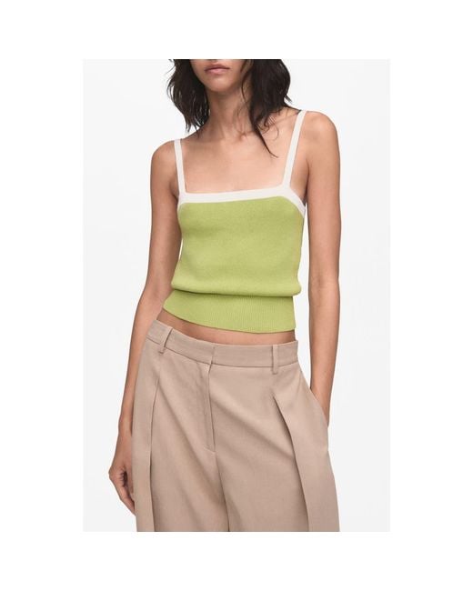 Mango Green Crossed Back Sweater Tank