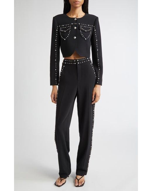 Cinq À Sept Black Olga Stud Detail Pants