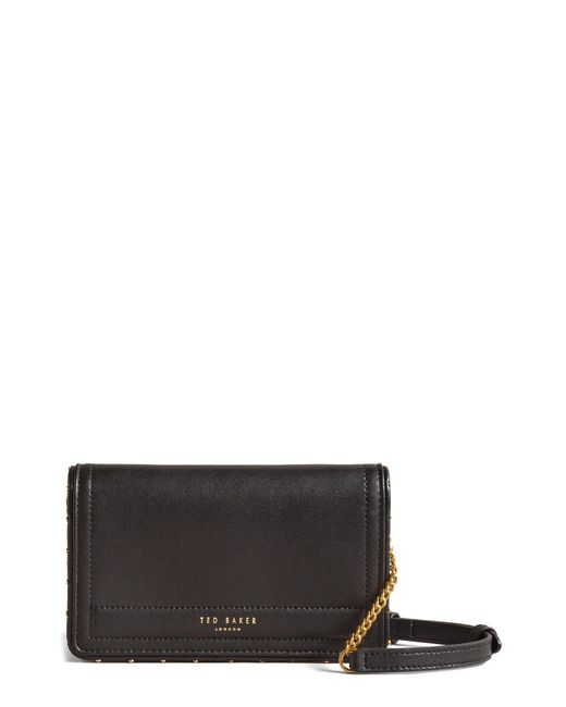 Ted Baker Kahnisa Studded Leather Crossbody Bag in Gray | Lyst