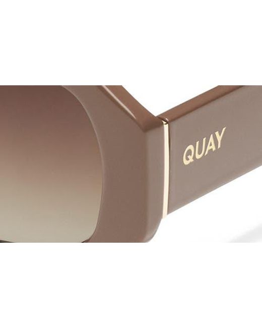 Quay Brown Hyped Up 38Mm Gradient Small Square Sunglasses