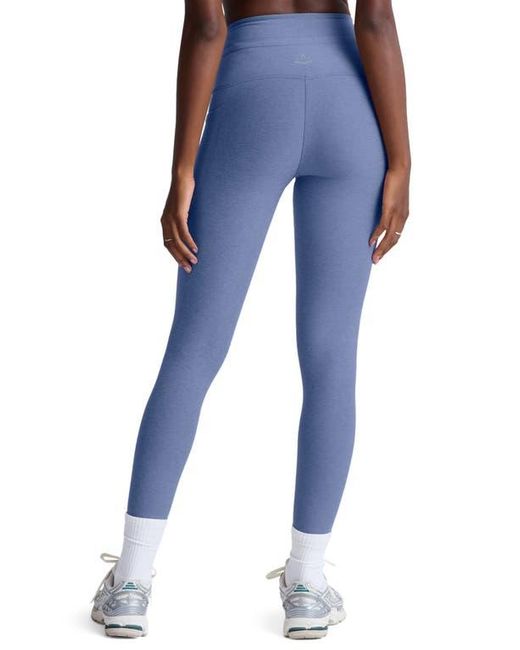 Beyond Yoga Blue Space Dye Pocket Midi Leggings