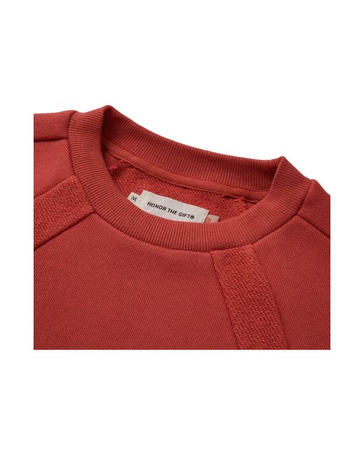 Honor The Gift Red Panel Terry Short Sleeve Sweatshirt for men