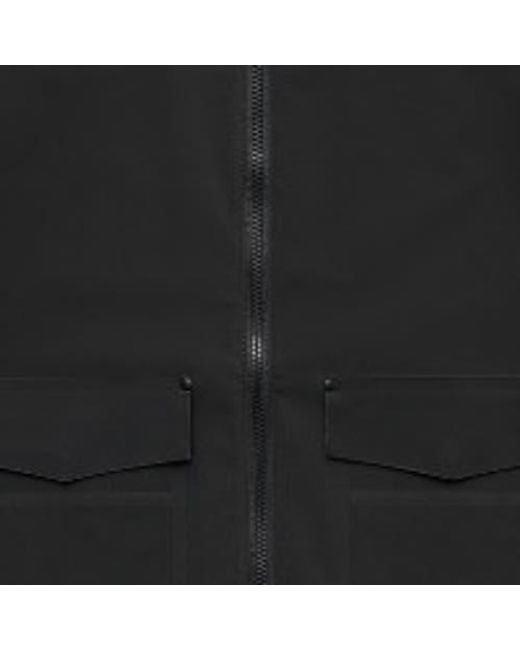 Stutterheim Black Mosebacke Patch Matte Raincoat