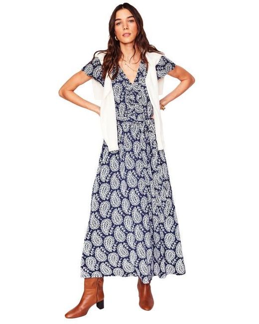 Boden Blue Nicola Paisley Print Jersey Dress