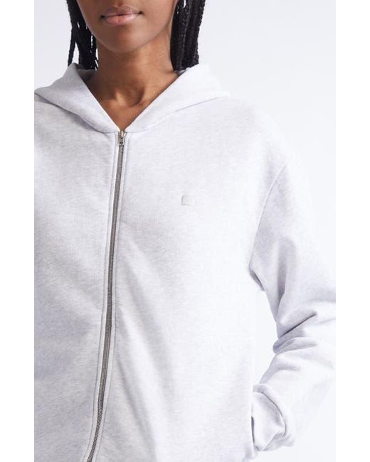Acne Blue Fupiter Face Patch Mélange Fleece Zip Hoodie