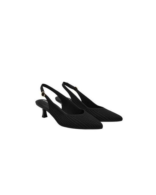 VIVAIA Black Pointed-Toe Kitten Slingback