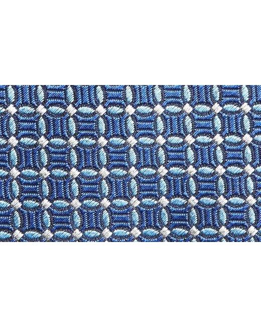 David Donahue Blue Neat Silk Tie for men