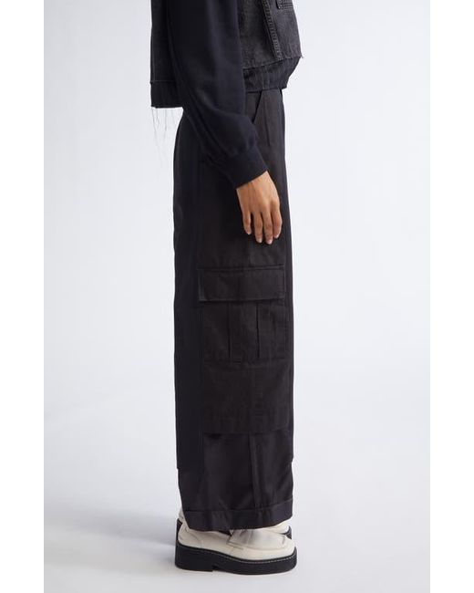 Undercover Black Paneled Mixed Media Cargo Trousers