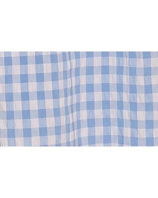 Petal & Pup Blue Dorthea Gingham Cotton Blend Minidress