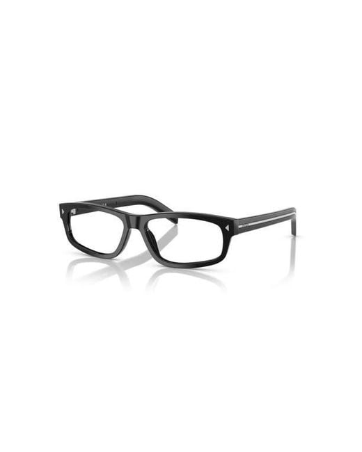 Prada Black 57Mm Rectangle Optical Glasses for men