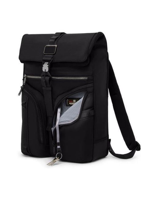 Tumi Black Surveillance Front Flap Backpack