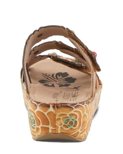 Spring Step Brown Cuddlecake Platform Wedge Slide Sandal