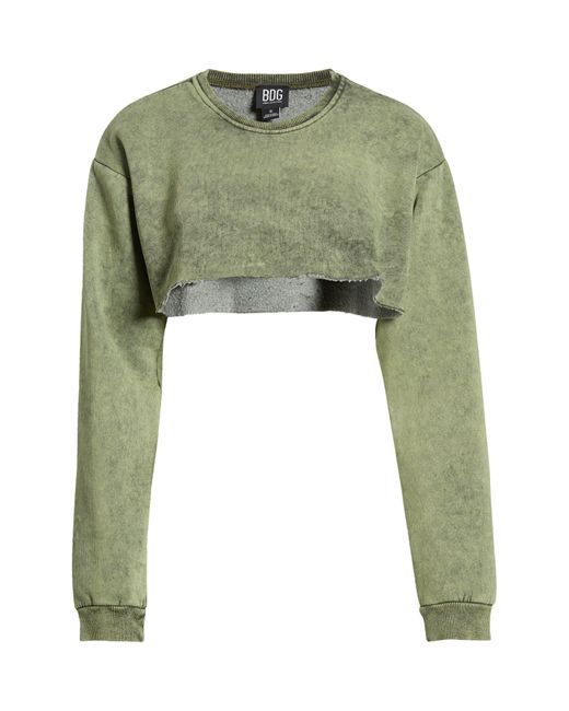 BDG Gray Acid Wash Crop Sweatshirt