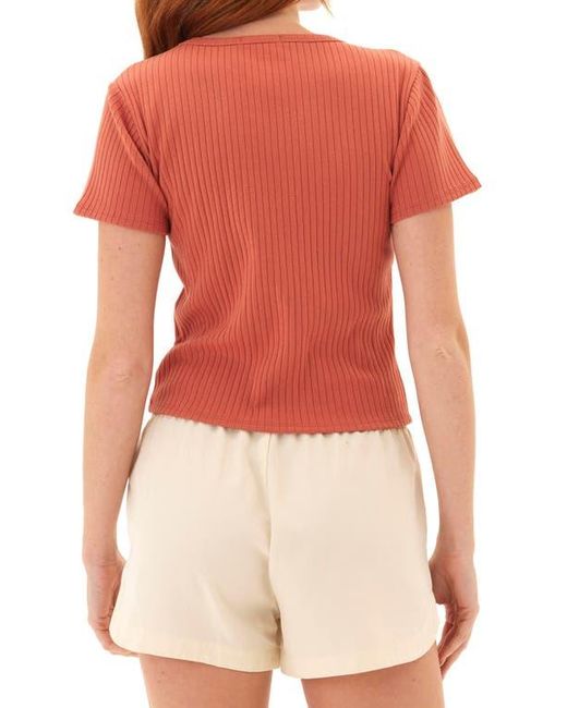 Threads For Thought Red Felicia Stretch Organic Cotton Rib T-Shirt